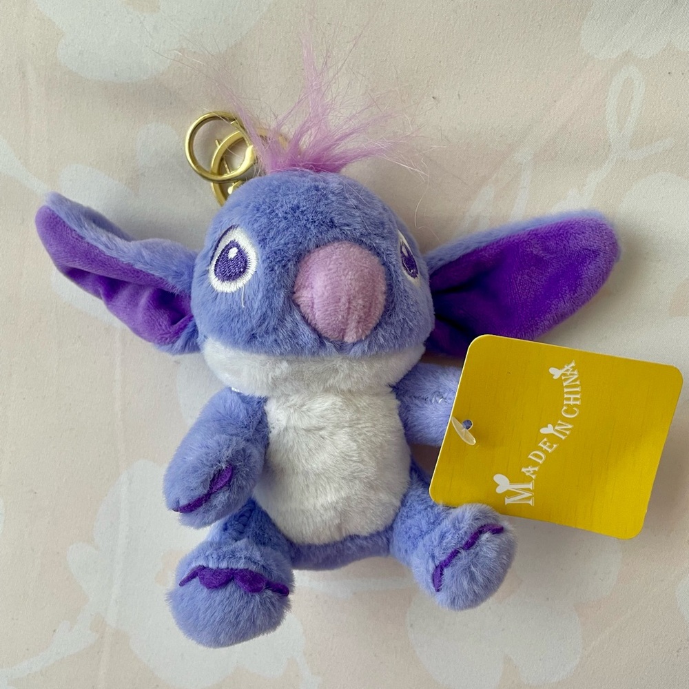 NWT - Unofficial Stitch character Purple/Indigo and White Plush Keychain